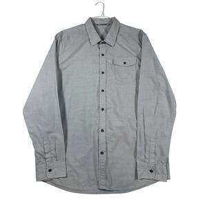 Travis Mathew Mens XXL Grey Micro Stripe Long Sleeve Button Down Shirt Pocket